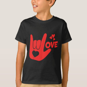 Camiseta Sinal de Mão Eu Te Amo Asl Dia dos Namorados Engra