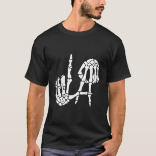 Camiseta Sinal de Mão Los Angeles Skeleton