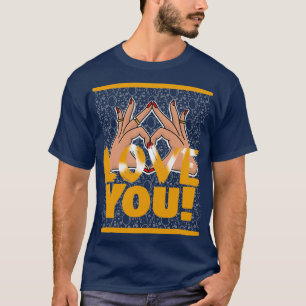 Camiseta sinal de mão que te amo