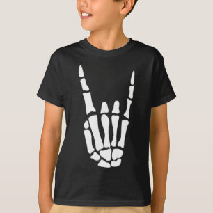 Camiseta Sinal de mão Rock on Skeleton - Halloween minimali