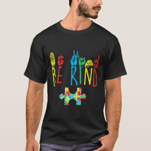 Camiseta Sinal de Mão Seja Gentil Linguagem de Sinais Ameri