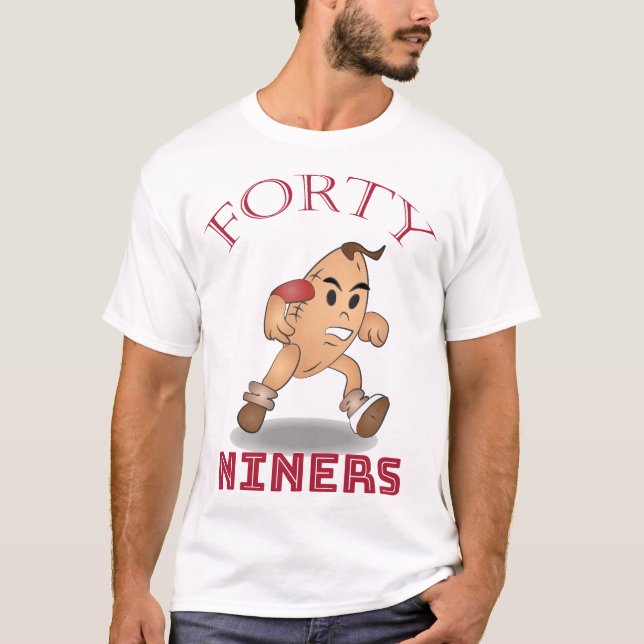 Camiseta Sinal de Mascote de Futebol Americano de Quarenta  (Frente)