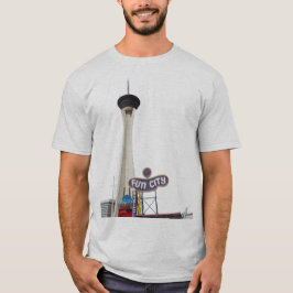 Camiseta Sinal de motel da cidade divertida e torre em Las 
