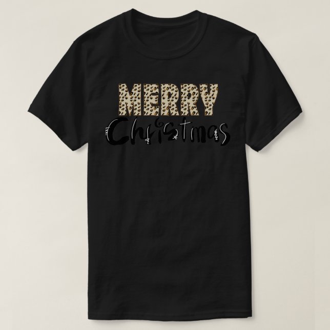 Camiseta Sinal de natal Leopardo (Frente do Design)