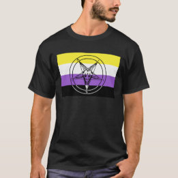 Camiseta Sinal de Orgulho Não Binário do Baphomet