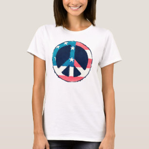 Camiseta Sinal de Paz Americano grunge