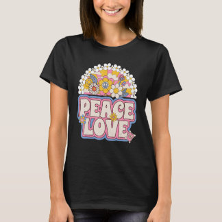 Camiseta Sinal de Paz Amor 60 anos 70 Figurume Groovy Hippi