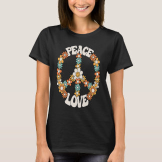 Camiseta Sinal de Paz Amor 60 anos 70 Figurume Groovy Hippi