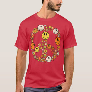 Camiseta Sinal de Paz Amor 60s 70 Hippie Groovy Vibes Hallo