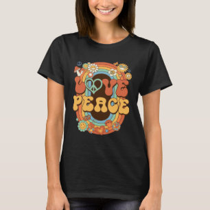 Camiseta SINAL DE PAZ AMOR 60s 70s Hippie Costume Daisy Gro