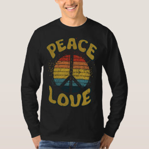 Camiseta Sinal de Paz Amor Anos 60 70 Fantasia Groovy Hippi