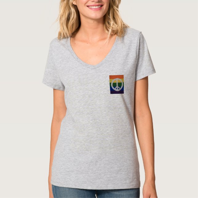 Camiseta Sinal de Paz Arco-Íris (Frente)