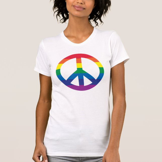 Camiseta Sinal de Paz Arco-Íris (Frente)