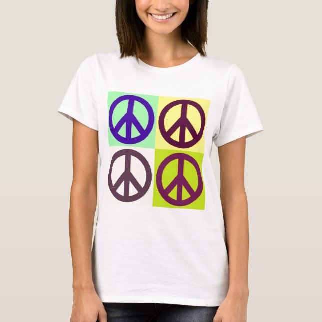 Camiseta Sinal de Paz - Arte Pop (Frente)