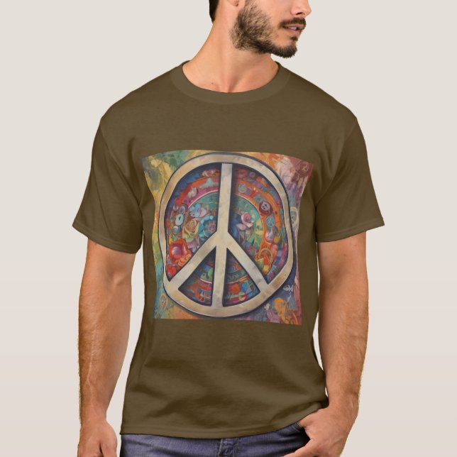 Camiseta Sinal de Paz - Arte Pop (Frente)