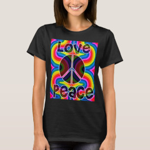 Camiseta Sinal de Paz Brilhante Colorido 60s 70s