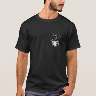 Camiseta Sinal de paz Cão-de-mão no Pocket Mens Womens Dobe
