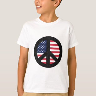 Camiseta Sinal de paz com bandeira americana