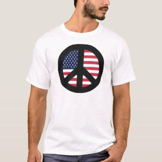Camiseta Sinal de paz com bandeira americana