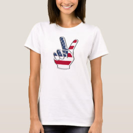 Camiseta Sinal de paz com bandeira americana