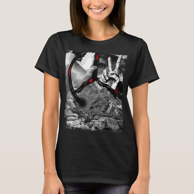 Camiseta Sinal de Paz Cria Paz Doença Branca (Frente)