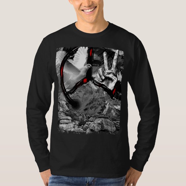 Camiseta Sinal de Paz Cria Paz Doença Branca (Frente)