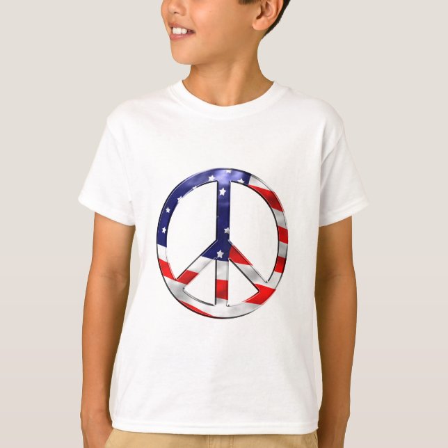 Camiseta sinal de paz da América (Frente)