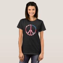 Sinal de Paz da Bandeira Americana Vintage Vermelh