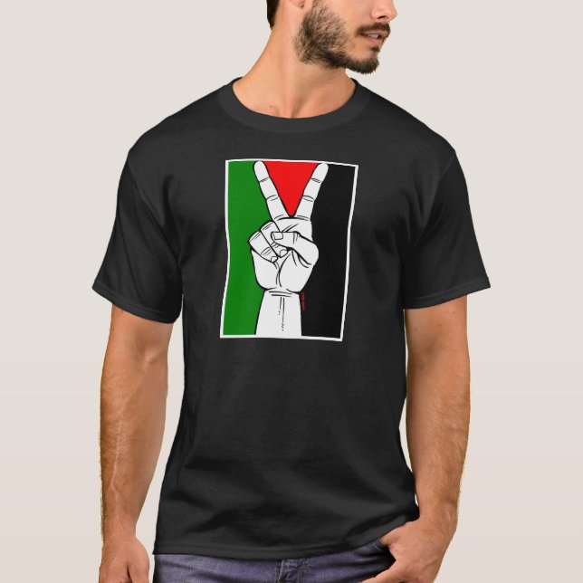 CAMISETA SINAL DE PAZ DA BANDEIRA DE PALESTINA (Frente)
