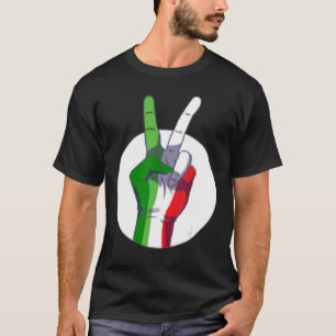Camiseta Sinal de paz da bandeira italiana Sinal de vitória