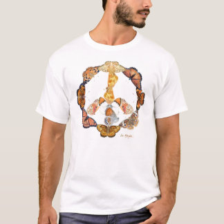 Camiseta sinal de paz da borboleta