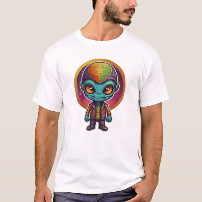 Camiseta Sinal de Paz de Alienígena Funky (Frente)