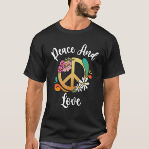 Camiseta Sinal De Paz De Amor E Paz Com Flores