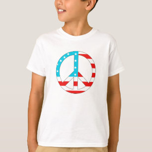 Camiseta Sinal de Paz de Bandeira Americana