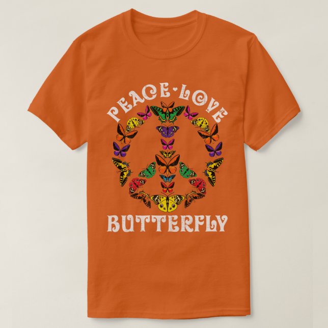 Camiseta Sinal de Paz de Borboleta 1 (Frente do Design)