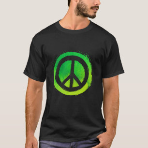 Camiseta Sinal de Paz de Design de Aquarela Retroativa