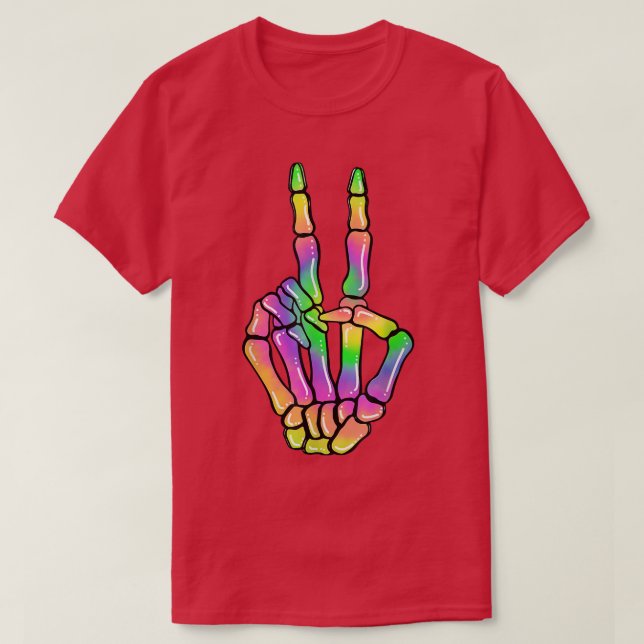 Camiseta Sinal de Paz de Mão - Bones Hip Sinal de Paz Tie D (Frente do Design)