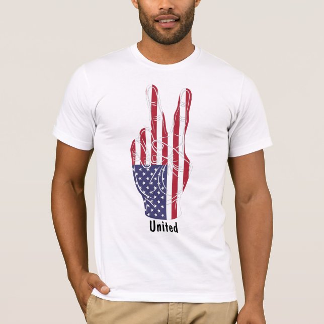 Camiseta Sinal de Paz de Sinalizador dos EUA (Frente)