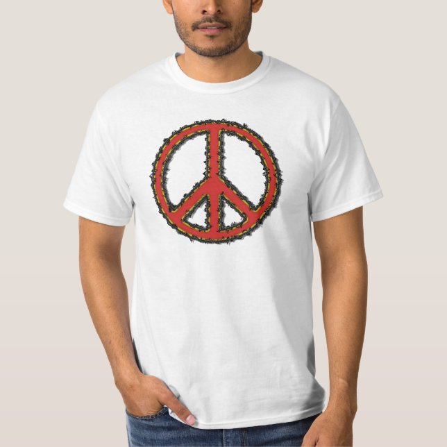 Camiseta Sinal de Paz de Zig Zag Vermelho (Frente)