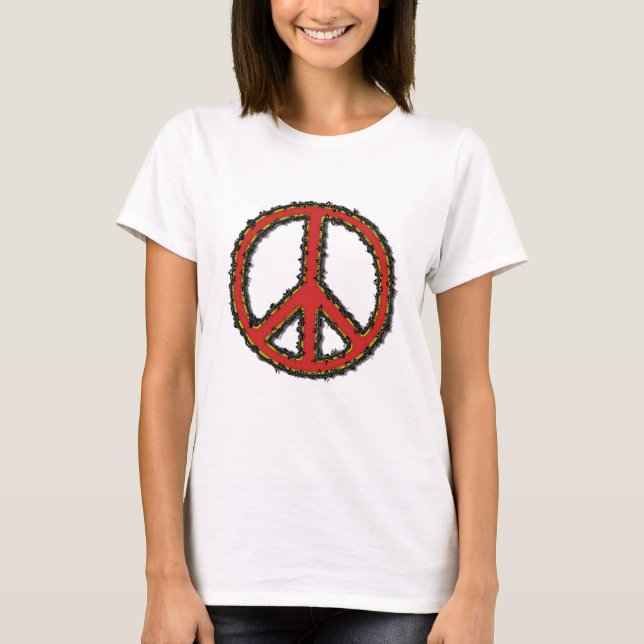 Camiseta Sinal de Paz de Zig Zag Vermelho (Frente)