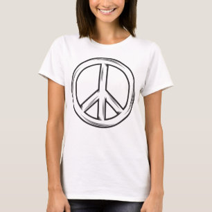 Camiseta Sinal de paz Dedos Camiseiros T-Shirt Sinal de paz