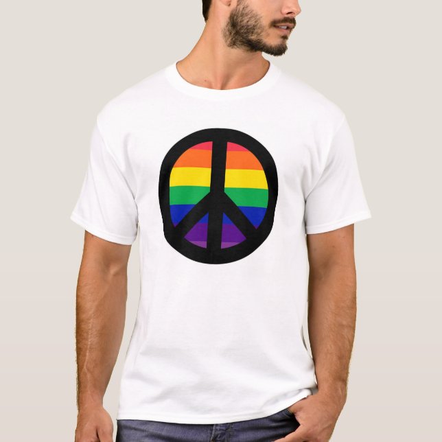 CAMISETA SINAL DE PAZ DO ARCO-ÍRIS (Frente)