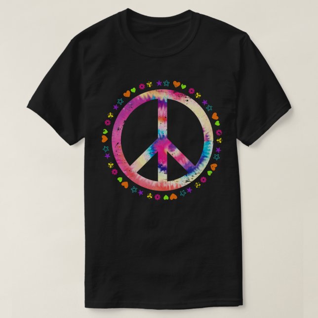 Camiseta Sinal de Paz do Hippie do Dia da Unidade (Frente do Design)