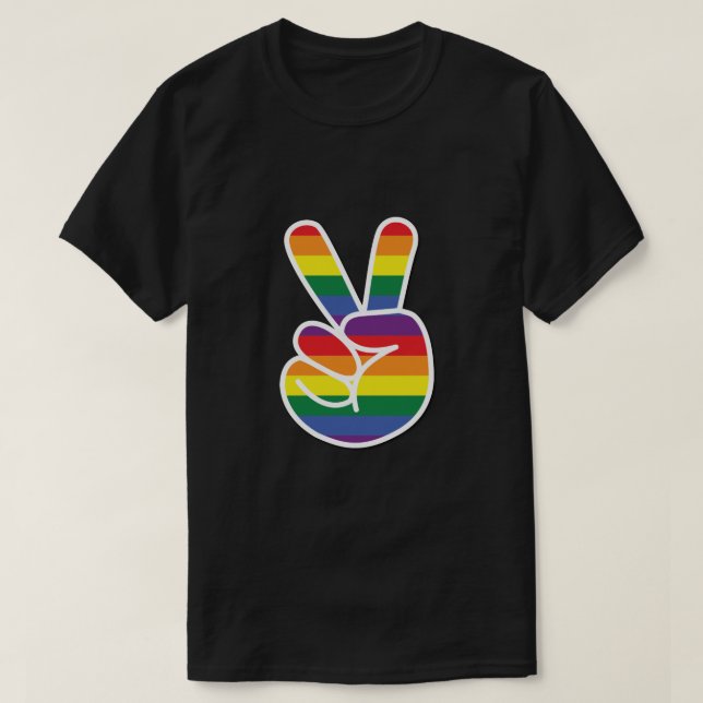 Camiseta Sinal de Paz do Orgulho Arco-Íris Brito (Frente do Design)