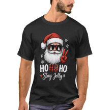 Camiseta Sinal de Paz do Papai Noel Ho Ho Ho Fique