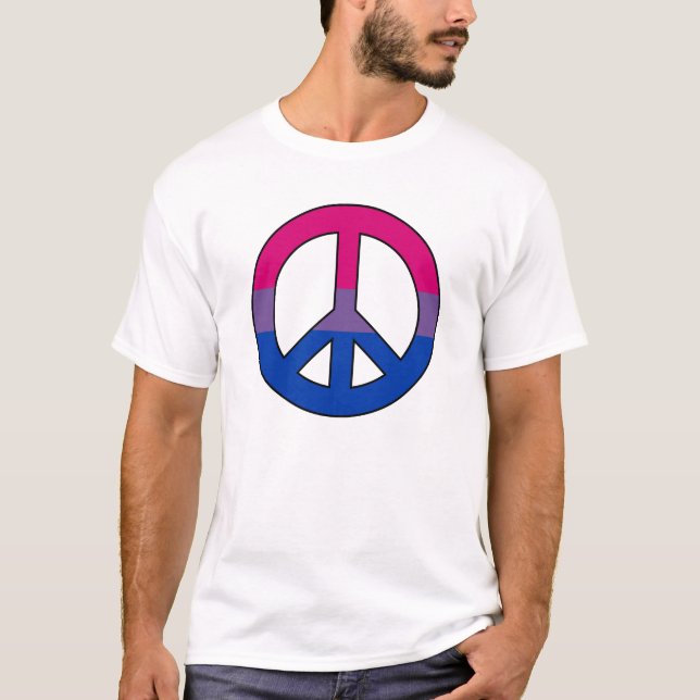 Camiseta Sinal de paz do pavilhão da Bissexualidade T-Shirt (Frente)