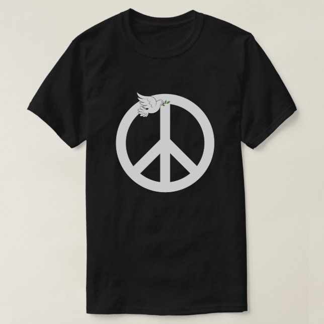 Camiseta Sinal de Paz e Pombo (Frente do Design)