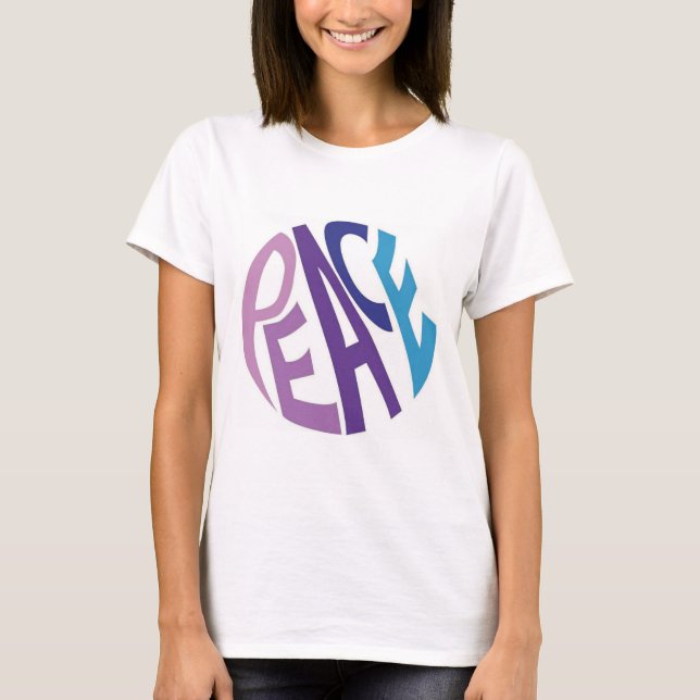 CAMISETA SINAL DE PAZ EM PURPLE E AZUL (Frente)