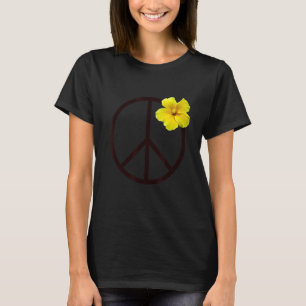 Camiseta Sinal de Paz Flor Amarelo Hibiscus
