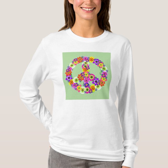 Camiseta Sinal de Paz Floral (Frente)